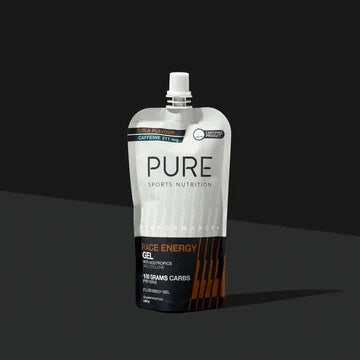 PURE Performance + Race Energy Gel 100 g Carb Pouch - Cola + Caffeine 185g pouch