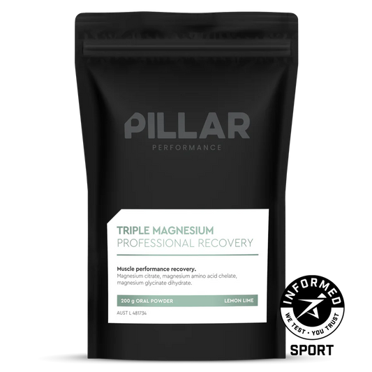 TRIPLE MAGNESIUM POWDER - Lemon Lime 200g Pouch 40 serves = $1.12 per serve