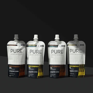 PURE Performance + Race Energy Gel 100 g Carb Pouch - Cola + Caffeine 185g pouch